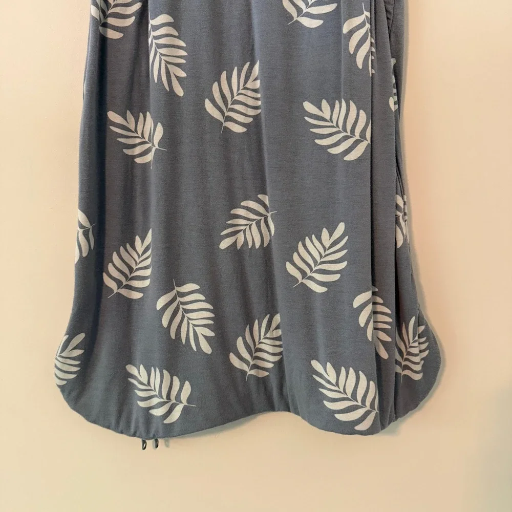 gunamuna Bamboo Leaf Print Sleep Bag Sack Blue White 0.5 TOG Unisex 18-24 M